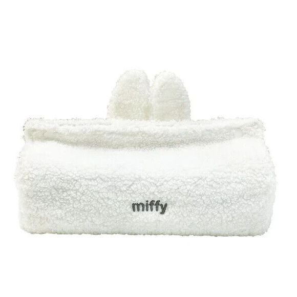 T's Factory Miffy Plush Fluffy Tissue Case Cover With‎ Ears White From Japan NEW - Picture 2 of 7